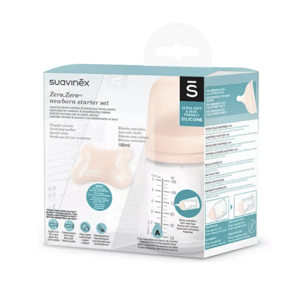 Suavinex Set Recién Nacido ZeroZero con Biberón Flujo Adaptable + Chupete