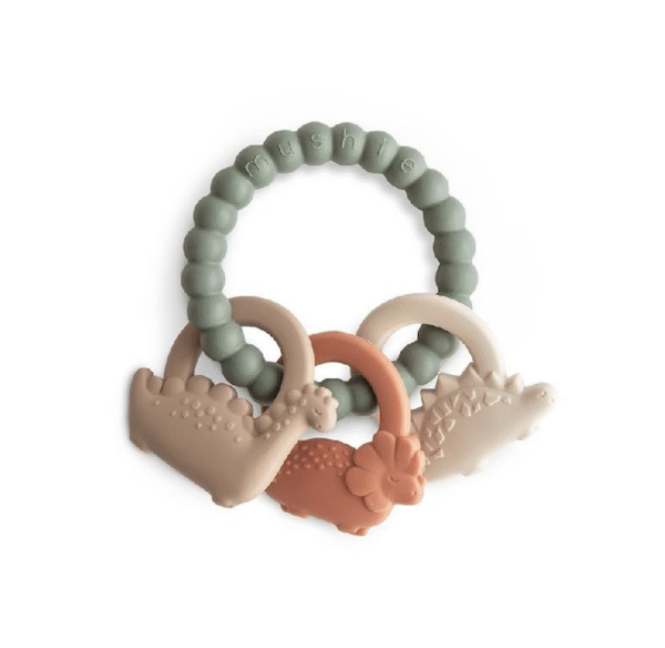 Mordedor silicona Mushie ring dino