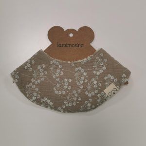 Bandana Gris flores blancas La Mimosina